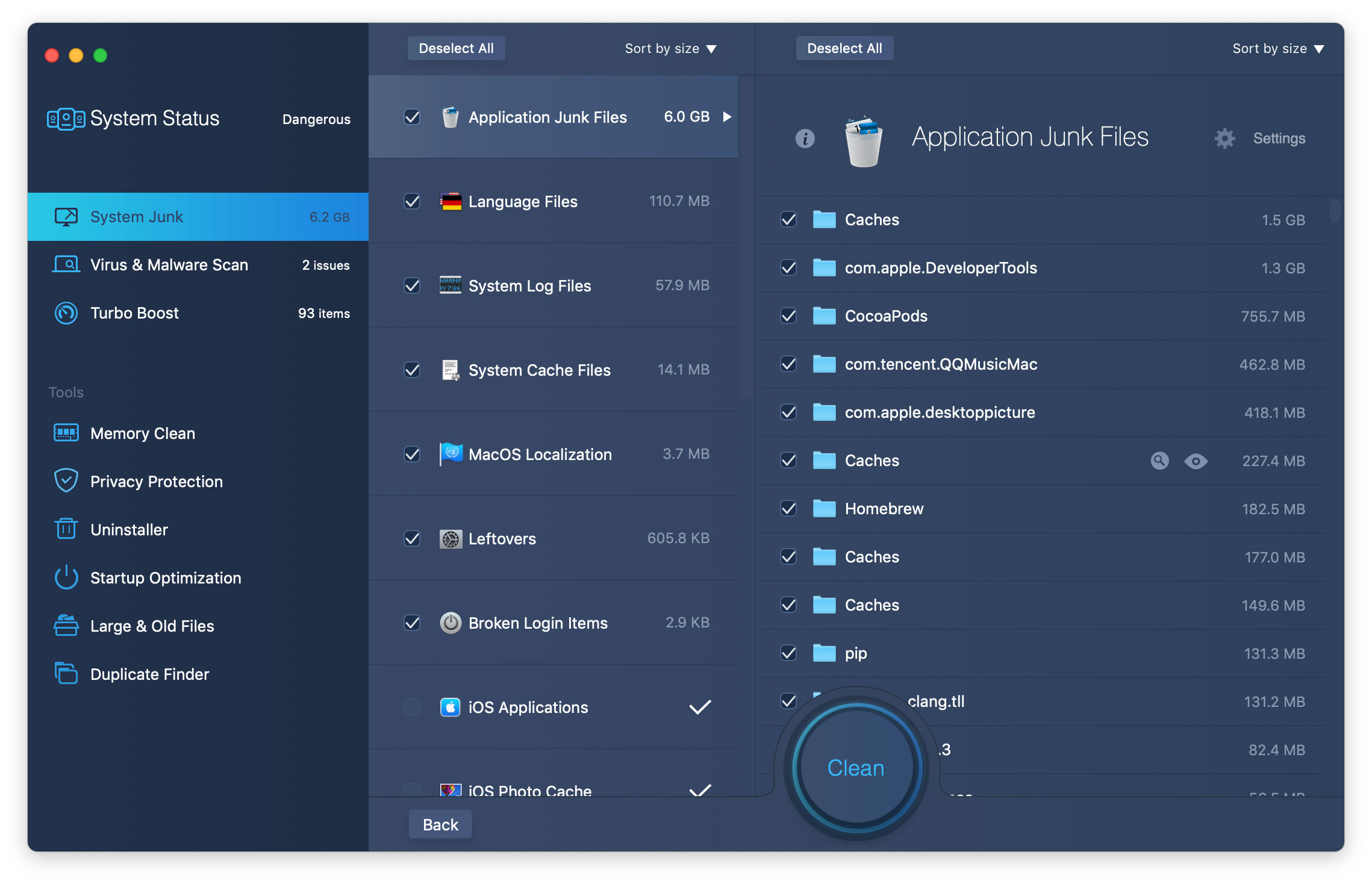 System Junk Details